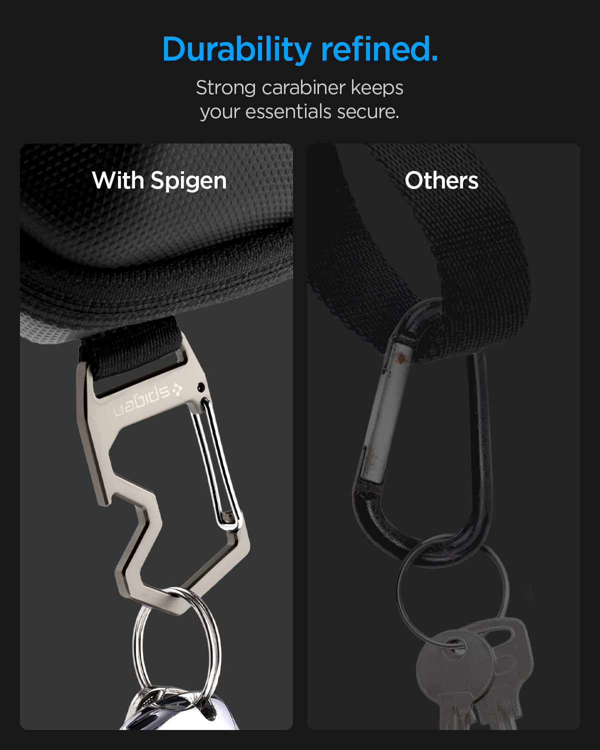 Spigen LF520 univerzální pouzdro na sluneční brýle s kovovou karabinou