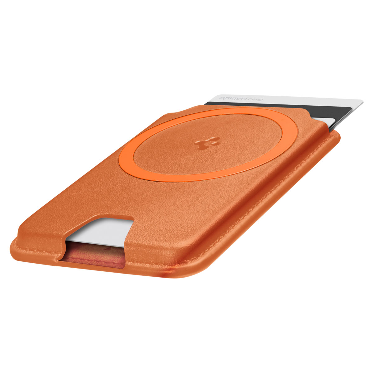 Spigen Valentinus MagFit+ MagSafe Wallet 3 Card, metallic orange