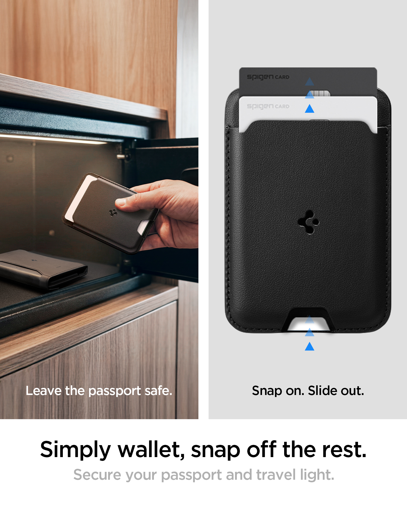 Spigen KD502 odnímatelná magnetická peněženka s pevným uchycením