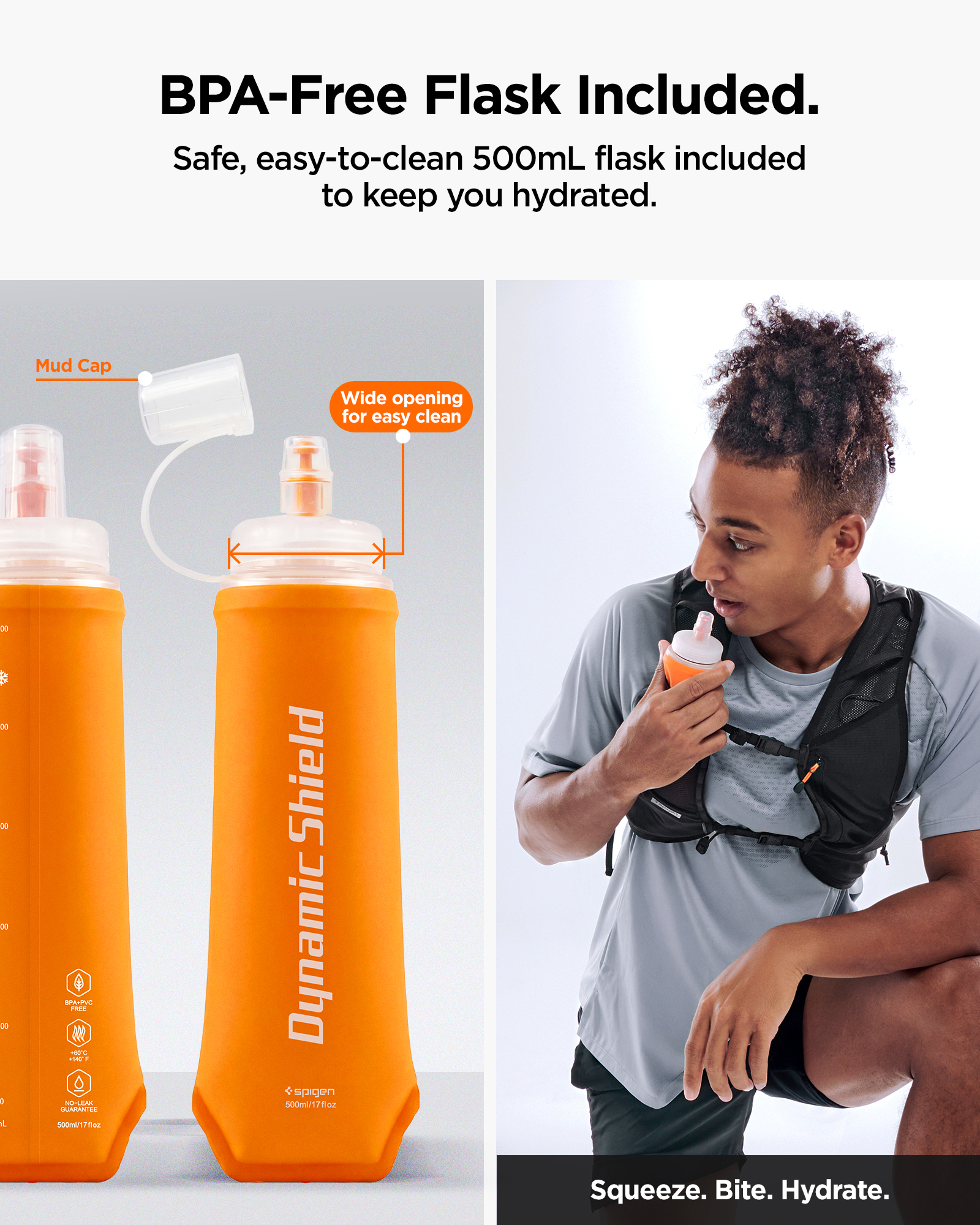 Spigen Dynamic Shield A721 included 500 mL BPA-free soft flask