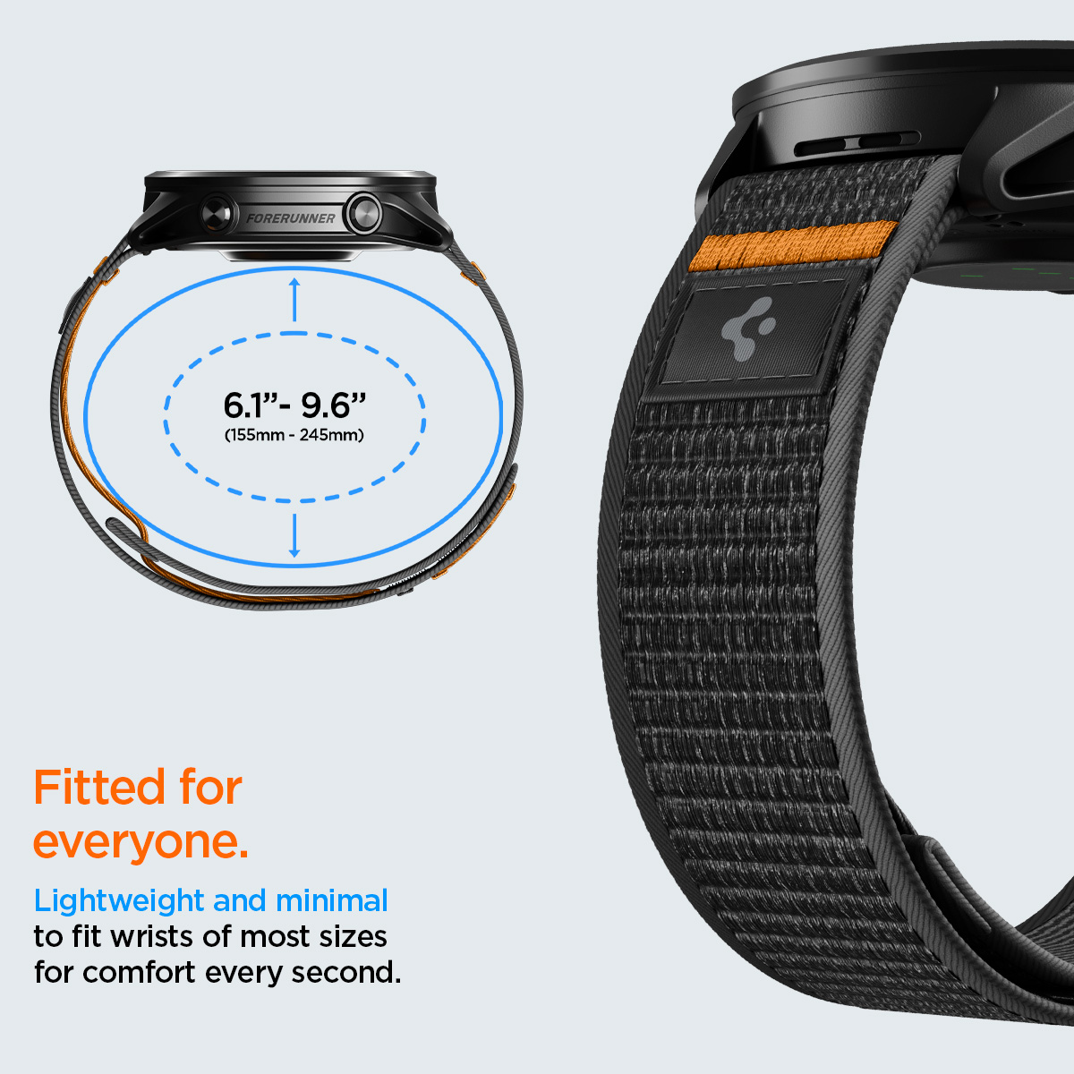 Spigen Athlex Air Active Band, black/orange - Garmin Quick Release 22mm