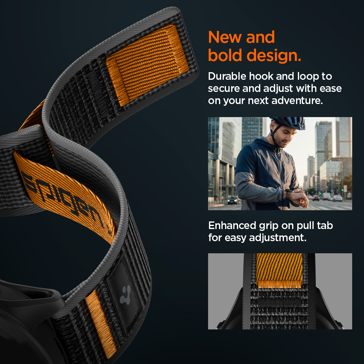 Spigen Athlex Air Active Band, black/orange - Garmin Quick Release 22mm