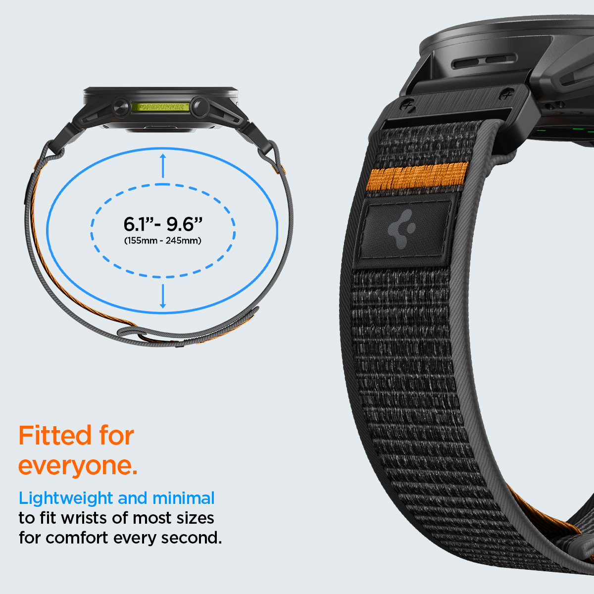 Spigen Athlex Air Active Band, black/orange - Garmin Quick Fit 22mm