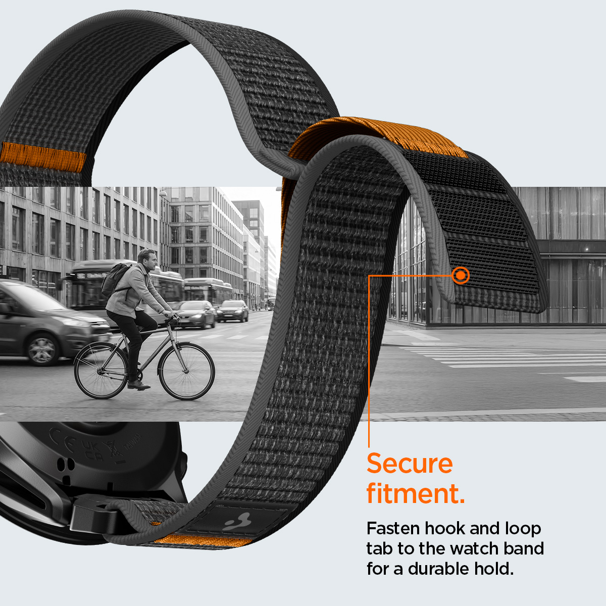 Spigen Athlex Air Active Band, black/orange - Garmin Quick Fit 22mm