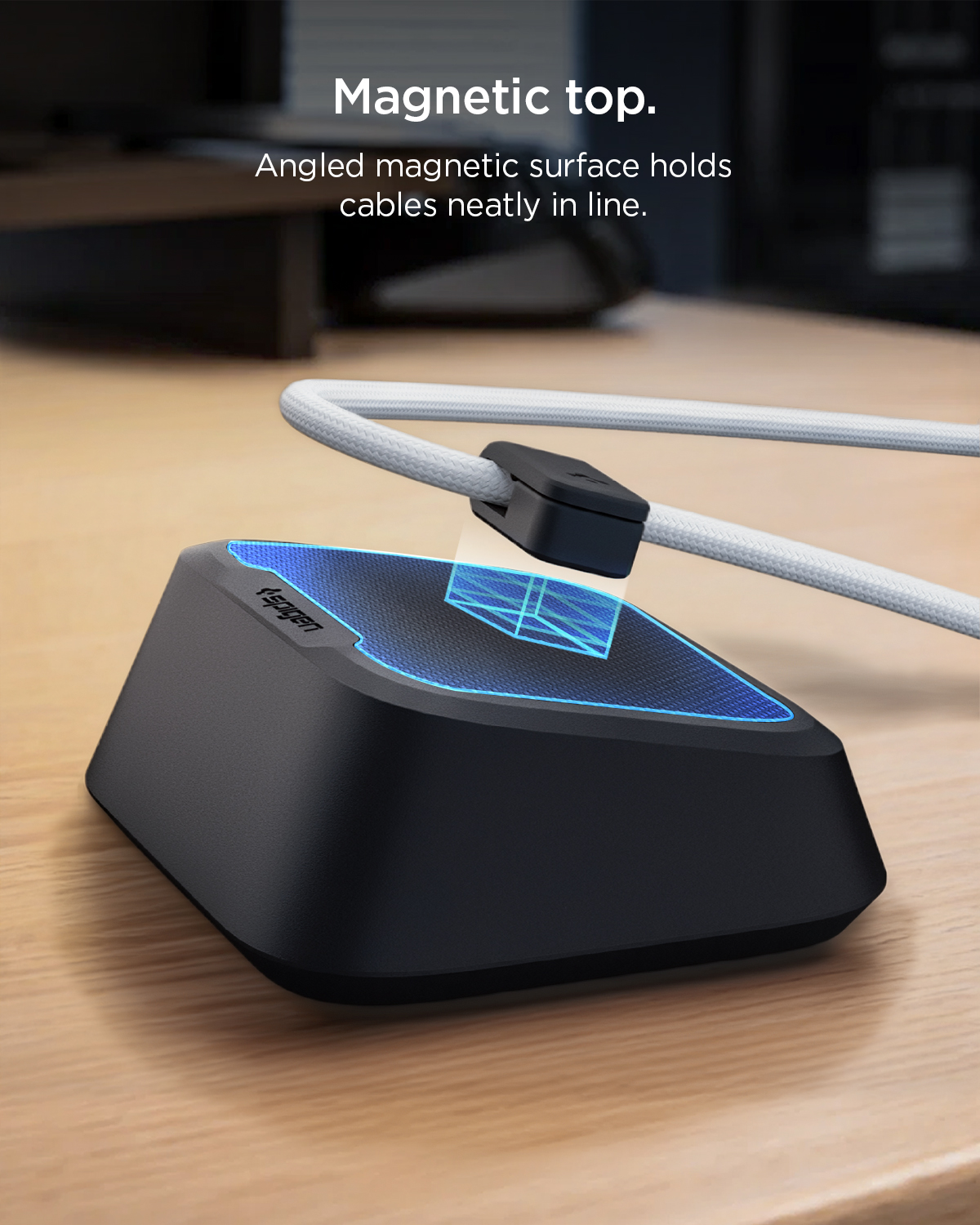 Magnetická horní plocha organizéru kabelů Spigen LD103