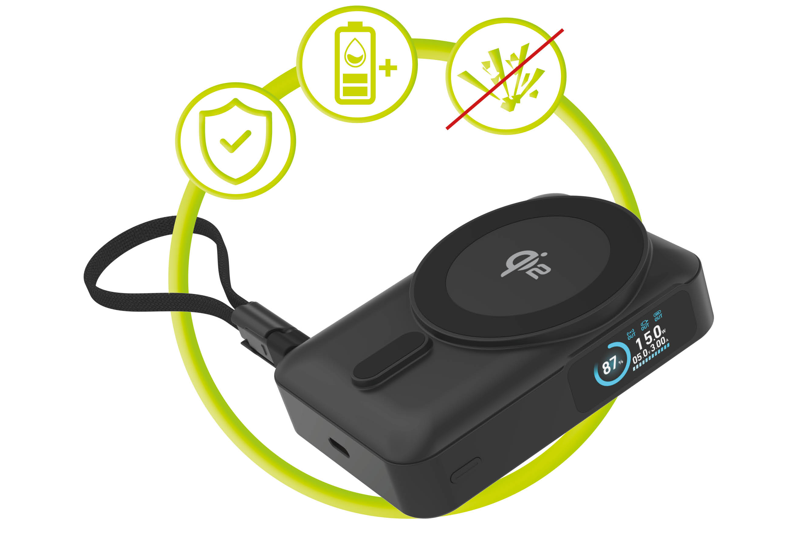 Mobile Origin power bank with Qi2 wireless charging