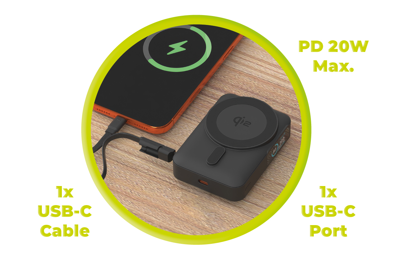 Mobile Origin power bank with Qi2 wireless charging