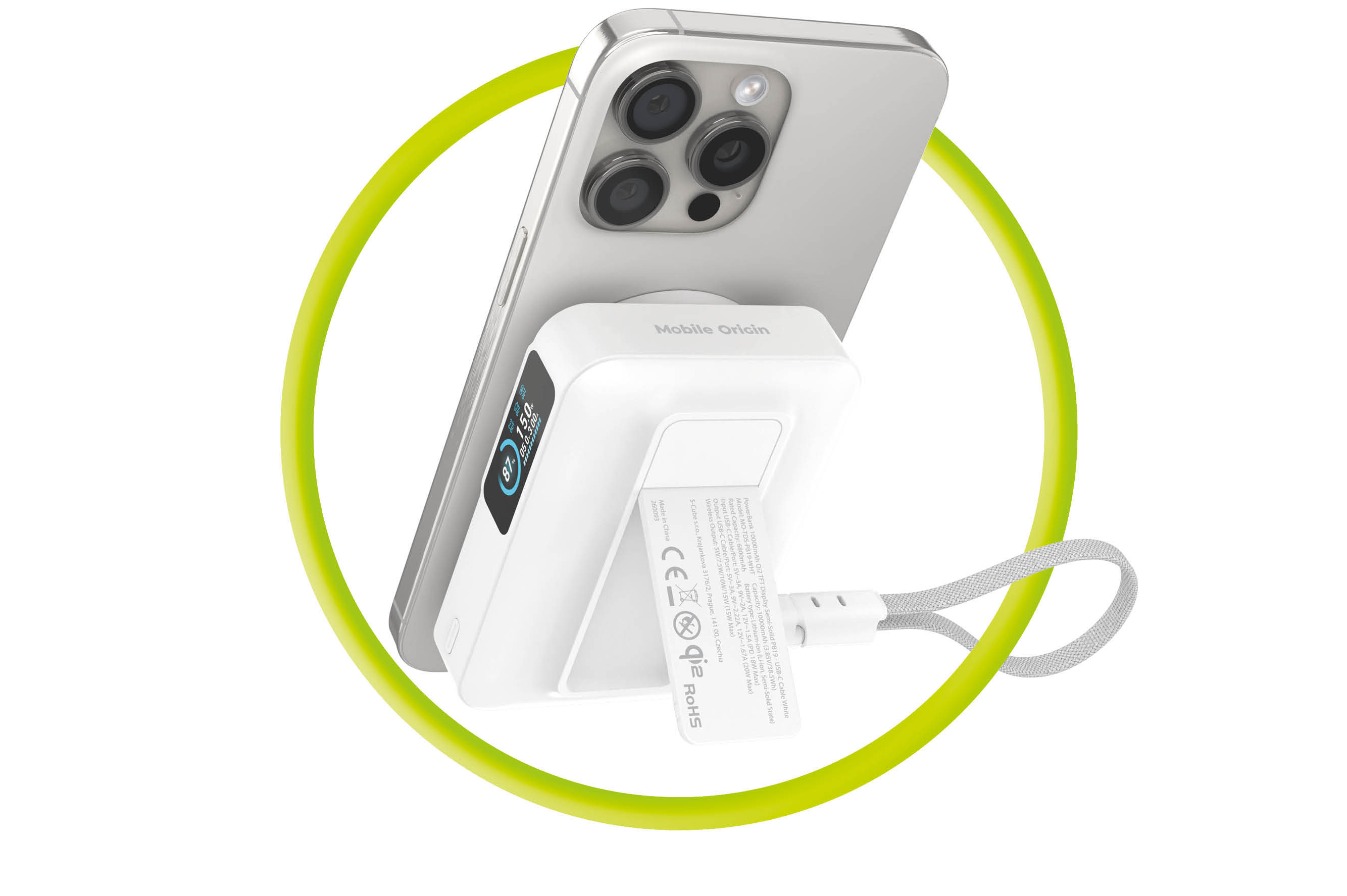 Mobile Origin power bank with Qi2 wireless charging