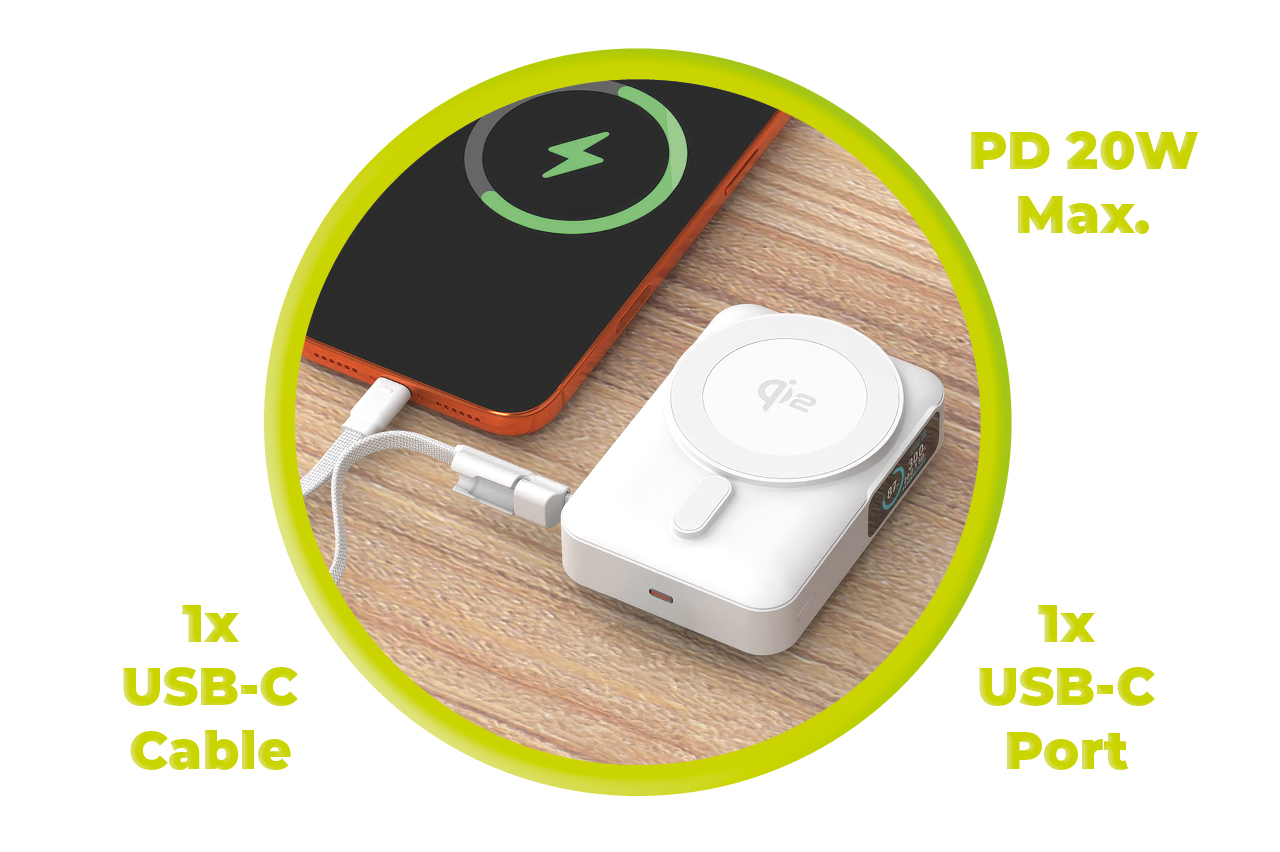 Mobile Origin power bank with Qi2 wireless charging