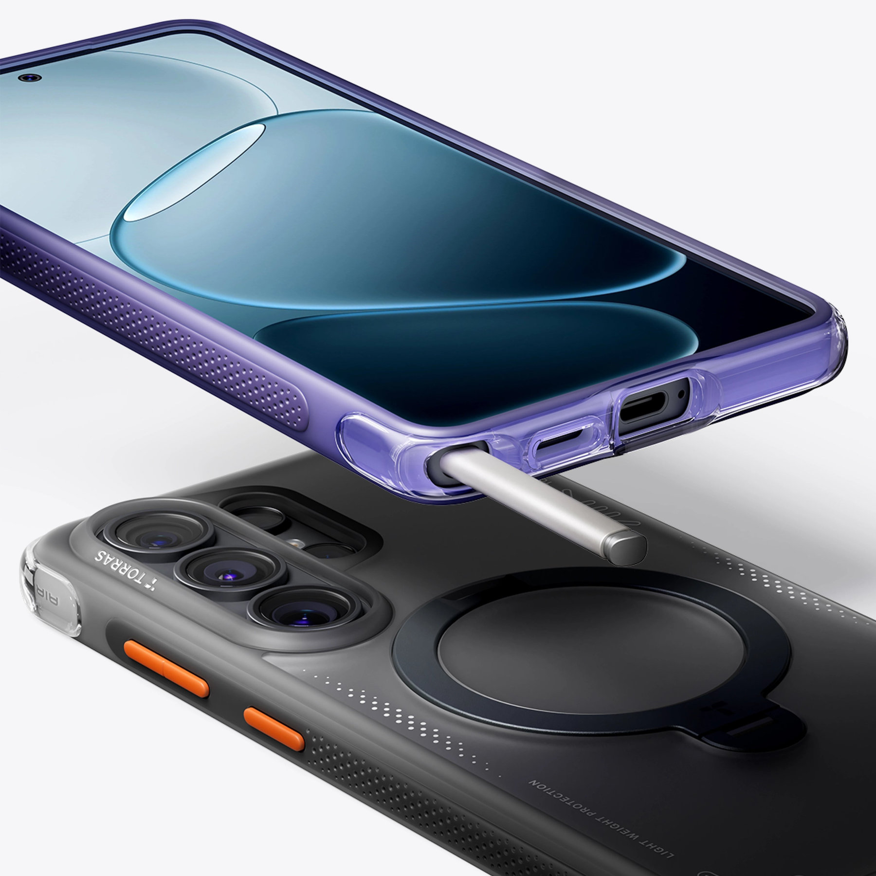 TORRAS Ostand Q3 Air precise cutouts for Samsung S26 Ultra