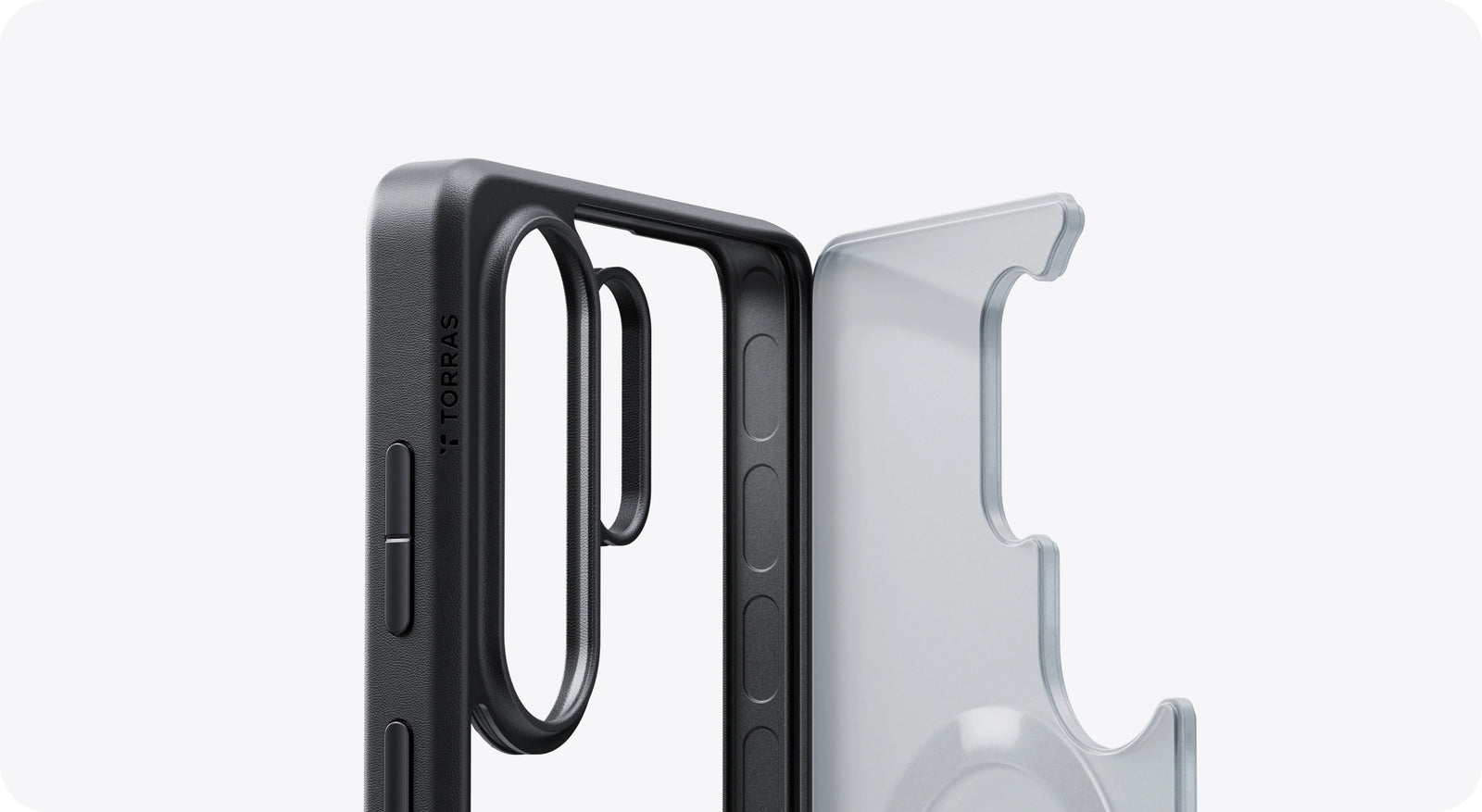 detail of the edges and rear construction of the TORRAS protective case